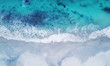 © biletskiyevgeniy - Beach and waves from top view. Turquoise water background from top view. Summer seascape from air. Top view from drone. Travel concept and idea