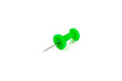 © gesrey - Metal pin, green pin on white background. Isolated.