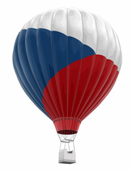 Wall Mural - Hot Air Balloon with Czech Flag. Image with clipping path