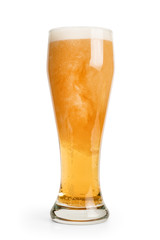 Pint of beer isolated with clipping path