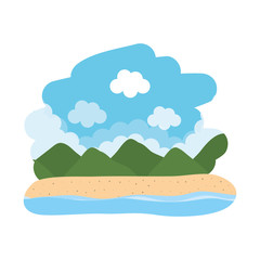 Sticker - beautiful seascape scene icon