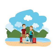 Sticker - group of family on the beach