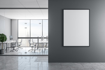 Canvas Print - Contemporary office interior with empty frame