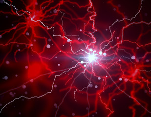 Leinwandbilder - Abstract red lightning wallpaper