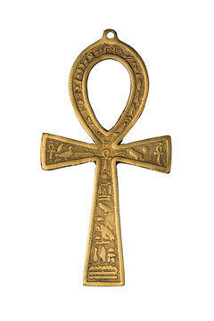 Wall Mural -  - Egyptian symbol of life Ankh isolated on white background. Close up image.