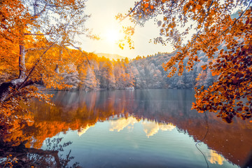 Yedigoller National Park, Autumn views. Bolu, Turkey