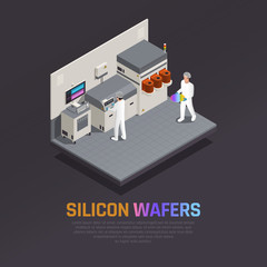 Wall Mural - Electronic Chip Production Background