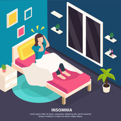 Poster - Sleeping Disorder Isometric Background