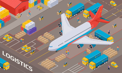 Wall Mural - Logistic Delivery Isometric Illustration