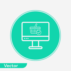 Online shopping vector icon sign symbol