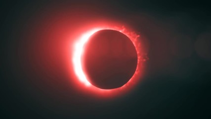 Poster - Abstraction of solar eclipse. Ring of fire on a black background.