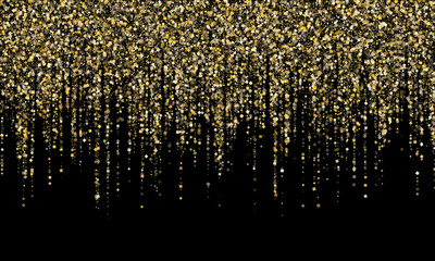 Wall Mural - garland border gold glitter vector background illustration.