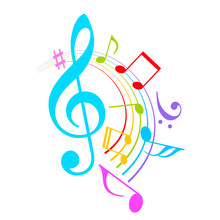 Colorful Music Notes Vector Icon