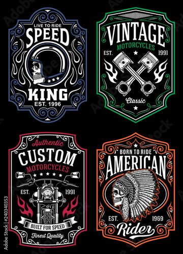 Cuadros en Lienzo Vintage Motorcycle T-shirt Graphic Collection