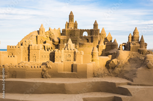 Fotografía Fantasy city made from sand against a blue sky