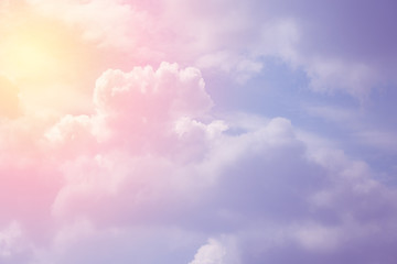 Wall Mural - sun and cloud background with a pastel colored