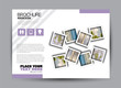 © Natalie Adams - Flyer, brochure, billboard template design landscape orientation for business, education, school, presentation, website. Purple color. Editable vector illustration.