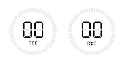 Wall Mural - Timer countdown with minutes and seconds Icons.