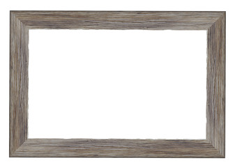 Wall Mural - Wooden picture frame isolated on white background. with clipping path.