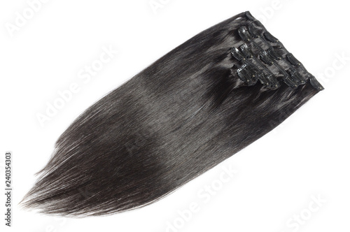 Clip In Straight Black Human Hair Weaves Extensions Buy This