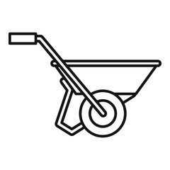 Poster - Wheelbarrow icon. Outline wheelbarrow vector icon for web design isolated on white background