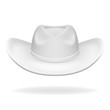Cowboy hat white isolated 3d realistic icon design vector illustration