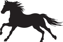 A Silhouette Of A Running Horse