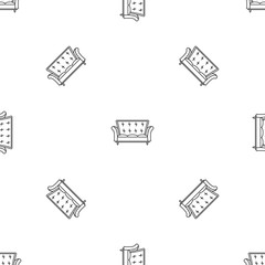Poster - Leather sofa icon. Outline illustration of leather sofa vector icon for web design isolated on white background