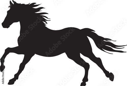 Cuadros en Lienzo A silhouette of a running horse