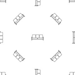 Poster - Retro sofa icon. Outline illustration of retro sofa vector icon for web design isolated on white background