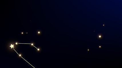 Wall Mural - constellation map. shining cosmic sky with many stars. blue galaxy pattern. astronomical print. vect