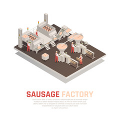 Sticker - Sausage Factory Isometric Composition