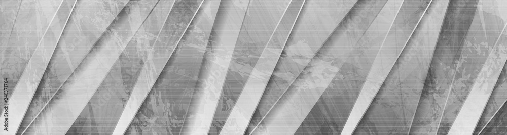 Grey abstract corporate grunge banner - obrazy, fototapety, plakaty 