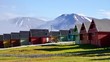 Häuser auf Spitzbergen in Longyearbyen