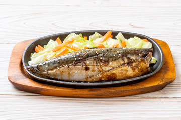 Grilled Saba fish steak with teriyaki sauce