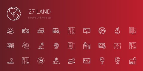 land icons set