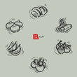 © e7art - Vector icon design, Asian food Dim Sum.
