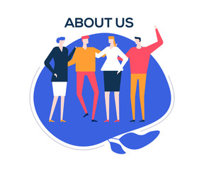 About us - flat design style colorful illustration