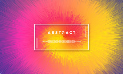 Poster - Dynamic background design with dynamic objects centered in the middle. Background with a mixture of yellow, red, pink and purple.