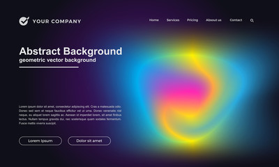 Poster - Abstract Landing page template with colorful gradient. Text can be replaced