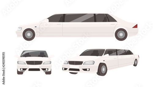 Photographie Luxurious limousine or limo isolated on white background