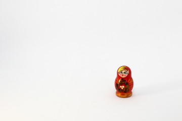 Wall Mural - Cute Mini matryoshka, Russian dolls Isolated on white background. 