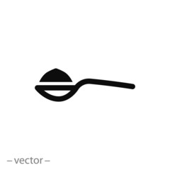 Wall Mural - Spoon icon, line sign vector illustration