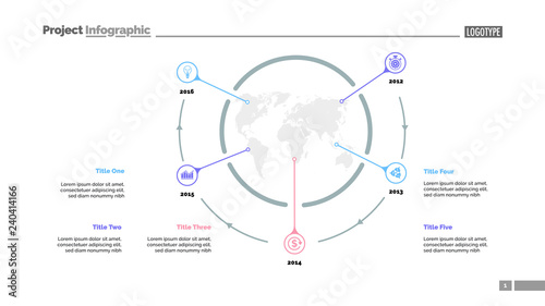 Five World Map Items Process Chart Slide Template Business Data Five World Map Items Process Chart Slide Template Business Data Timeline Point Design For Infographic Presentation Report Topics Like Banking