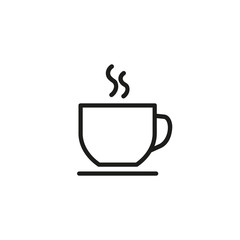 Sticker - Hot coffee cup line icon. Tea, hot chocolate, cafe. Coffee concept. Vector illustration can be used for topics like drinks, menu, breakfast