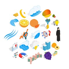 Poster - Training of economics icons set. Isometric set of 25 training of economics vector icons for web isolated on white background
