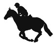 Vector silhouette of a rider in the country cross.