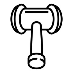 Poster - Judge gavel icon. Outline judge gavel vector icon for web design isolated on white background