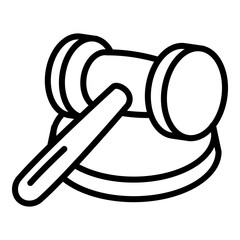 Poster - Wood gavel icon. Outline wood gavel vector icon for web design isolated on white background