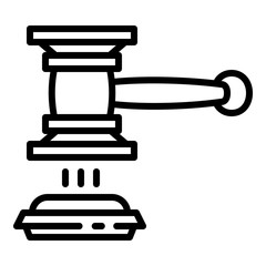 Poster - Judge gavel decision icon. Outline judge gavel decision vector icon for web design isolated on white background